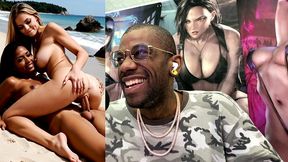 beautiful transgender ebony girl fucking a tight ass white pussy, ai generated