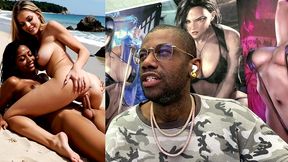 beautiful transgender ebony girl fucking a tight ass white pussy, ai generated