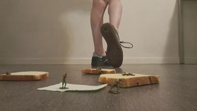 Crushing tinies on bread in Adidas Spezial