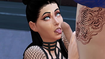 SIMS 4 Carly Plays with Trans Cock until she swallows the lot
