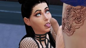 SIMS 4 Carly Plays with Trans Cock until she swallows the lot