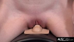 Tall Slender Brunette Riding the Sybian Sex Machine to Cum