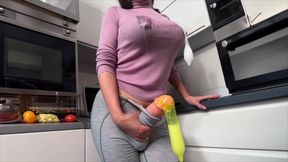 Stepson Catches Stepmom Breastfeeding and Jerking a Huge Dick Till It Blows!