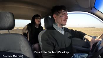 Mei Pang's Uber Ride Turns into a Rough Cowgirl POV Frenzy