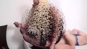 ignored teen princess play with phone while sit on his face