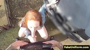 British Ginger Sprayed With Cumonpussy By Cop