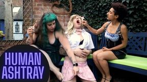 Outdoor Smoke Session: Using Our Bitch as a Human Ashtray