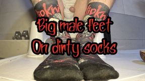 Big male feet on dirty socks