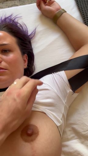 Hot girl has a belt around her neck and fucked and choked!