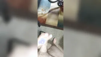 Hung twink strokes his big white cock and shoots a load