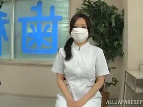 Seductive Japanese Dentist Gets Lucky Client's Cock Before Insatiable Sex