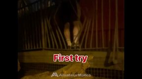 straight boy dared to show his big smooth butt in public park
