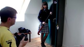 College Uniform featuring chickfriend's stockings smut
