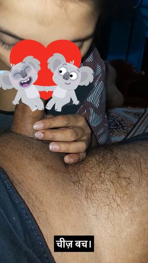 Sana Blowjob with Sameer in the Bedroom and Cumshot