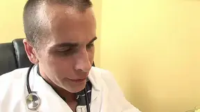 Alexa Jordan gets a load in her mouth from her doctor in a hot and steamy scene