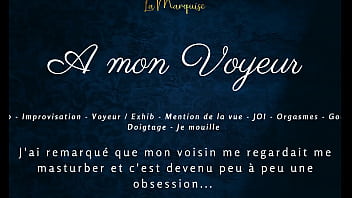 A mon voyeur - French audio female solo multiple orgasm exhib