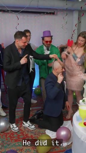 VIP4K. Will the Groom guess where his Bride's Boobs are?   Clip 1