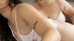 Neighbor's hot pussy devours my cock