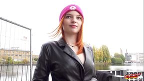 GERMAN SCOUT - Loud First Anal Sex at Pickup Casting with Skinny Redhead Teen Foxy Icegram