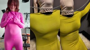 cage bondage, crop spanking orgasms, zentai layering