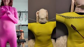 cage bondage, crop spanking orgasms, zentai layering