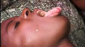 Multiracial males unload massive globs of semen onto various ebony women during intense group sex extravaganza