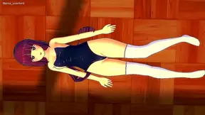 Ferns Lavender Hair Swirls as She Tempts in Tight Bikini – Steamy Anime Encounter