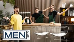 Hot - Sam Ledger will einen Kaffee, nimmt aber am Ende Joey Mills Schwanz in den Mund