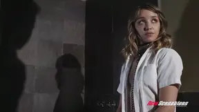 Teen Aurora Belle tied up and gets hard fucking