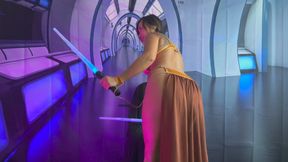 SLAVE LEIA AND DARTH VADER'S  LIGHT SABER