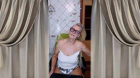 Hot Housewife Lukerya Flirts in Home Clothes and Entices with Her Bare Feet