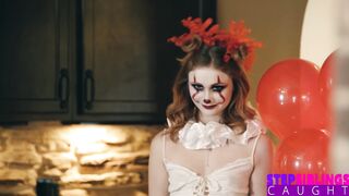 Sexy Redheaded Clown dressed Scarlet Skies Has Stepbro Screaming in Delight