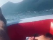 Risky jerking off in the middle of the see with boats passing by... almost got caught!!
