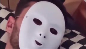 Big cock bruises throat as masked stud gags him with cumshot straight from the balls