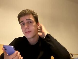 Young Man Stroking His Uncut Dick on Cam