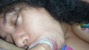 MASSIVE CREAMPIE DOWN THE SLUT'S THROAT, CUM OVERFLOWING