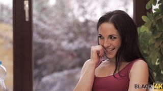 BLACK4K Sexsual Dark Hair cant Wait to have an Interracial Adventure