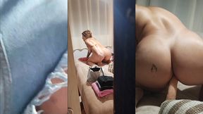 ruiva putona aprontando na rua com dois macho e quando chega em casa pega seu enorme brinquedo e enfia tudo no cuzinho
