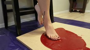 Gray Jane Stuck Barefoot in Cherry Glue Trap