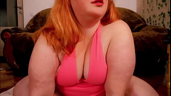 on stream, a fat girl shows her tits and stretches her dress