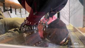 Mistress Pees Into Slave's Mouth in Different Outfits and Poses