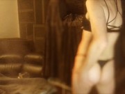 Dancing around with a 8 inch vibrator in my ass
