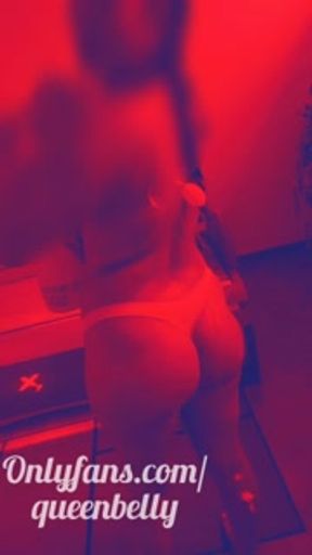 PART ONE: She clean solarium before belly inflation and show big ass