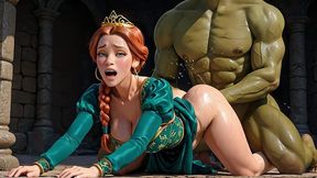 shrek with a huge dick just fucks fiona in all the cracks in the castle and in the swamp