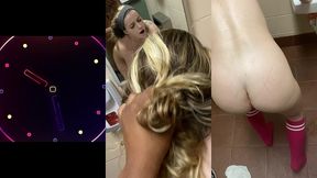 hot bathroom session in pink socks preview