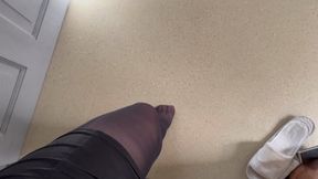 Goddess Anna Sheer Nylon soles walking along hard surface, tease and taunt you...