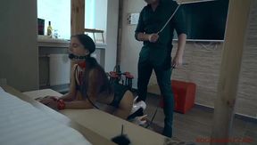 Submissive Skinny Girl's Anal Casting and Slave Training Session