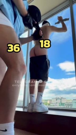 Big Stepfather fucks me hard public in the hotel stuck to the window stinky sneakers feet smelly socks domination twink stepdad slave worship polish