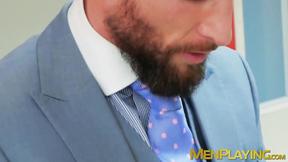 ”Handsome businessmen analdrilling after sloppy cocksucking”