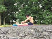 I had high intensity sex training with a fuck buddy in a park near the Tokyo Olympic venue!③【Spanked